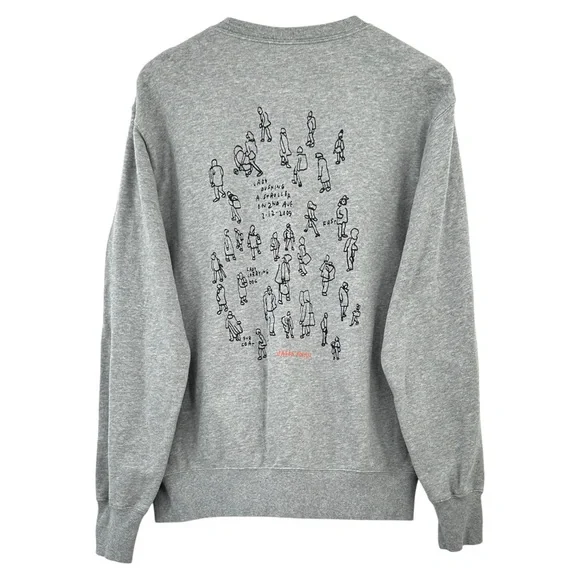UT Uniqlo x Jason Polan Limited Edition New York Drawing Gray Sweatshirt sz M - Picture 2 of 9
